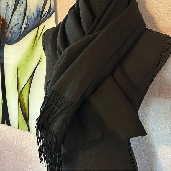 Nordstrom Cashmere black scarf - Picture 2 of 3